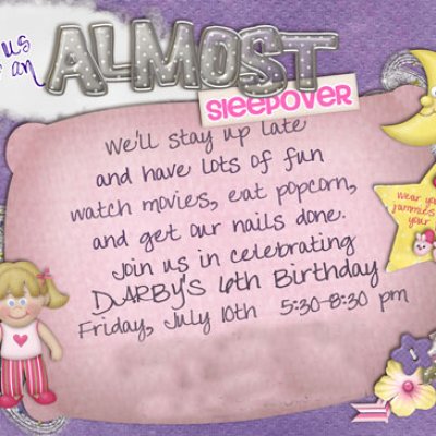 Almost Sleepover Invite