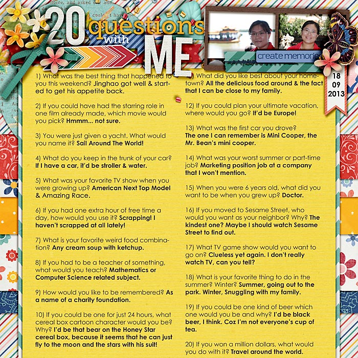 20 questions with me