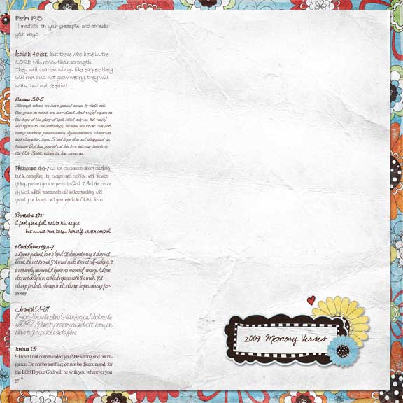 2009 memory verses