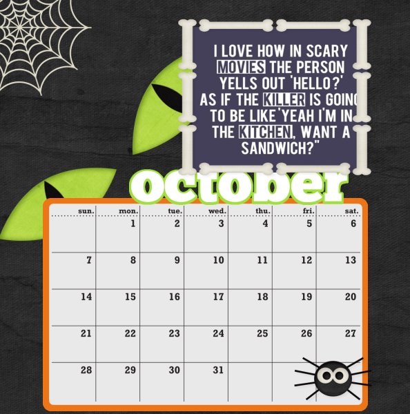 2012 calendar October
