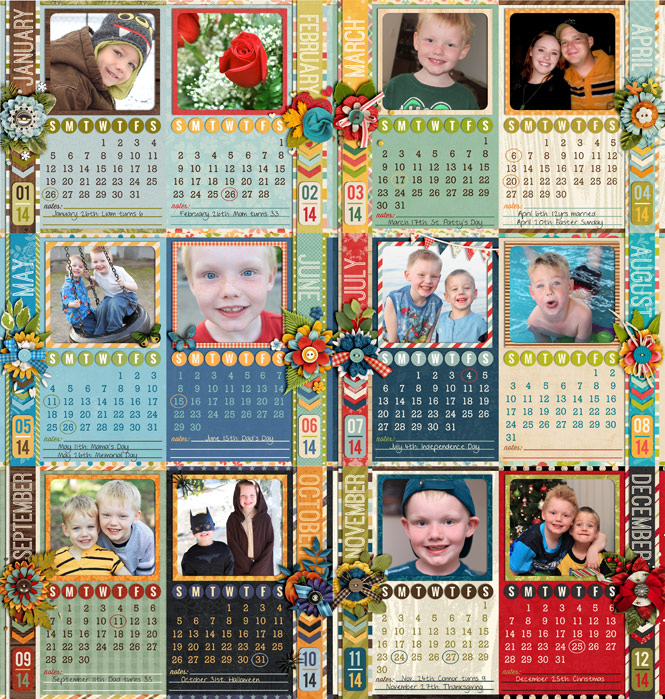 2014 5x7 Calendar