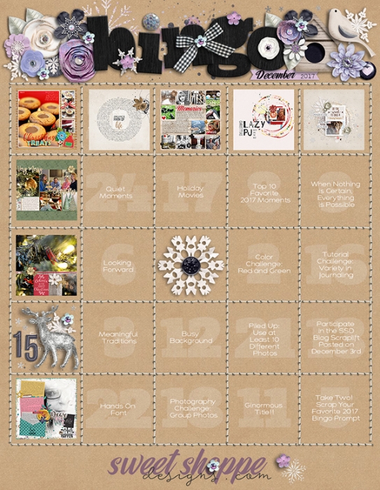 2017 December Bingo Card