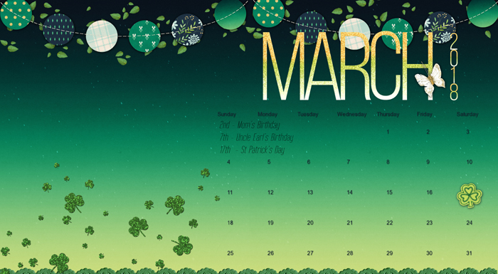#8 - March Desktop Calendar