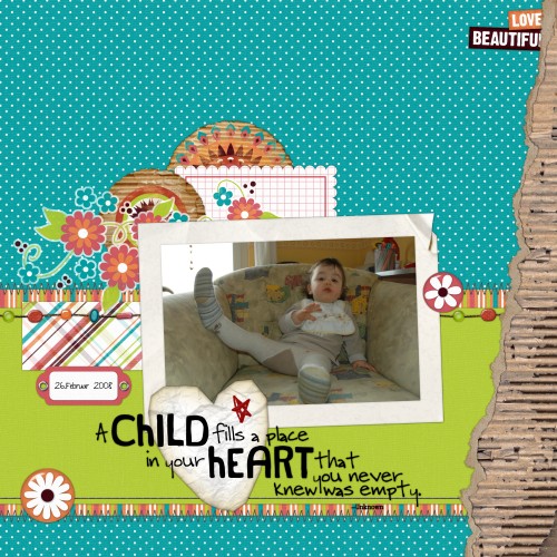 a child fills....