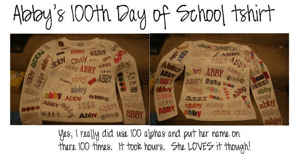 Abby's 100th Day Of School Shirt