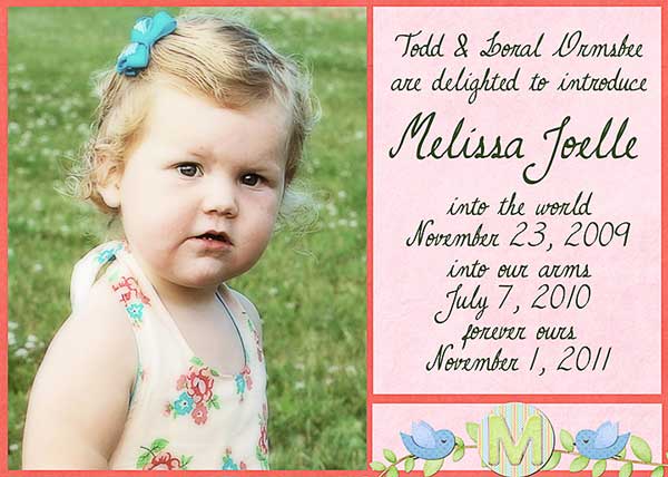 Adoption Announcement