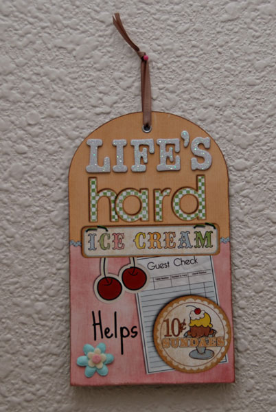 Altered Chipboard Tag Wall Sign