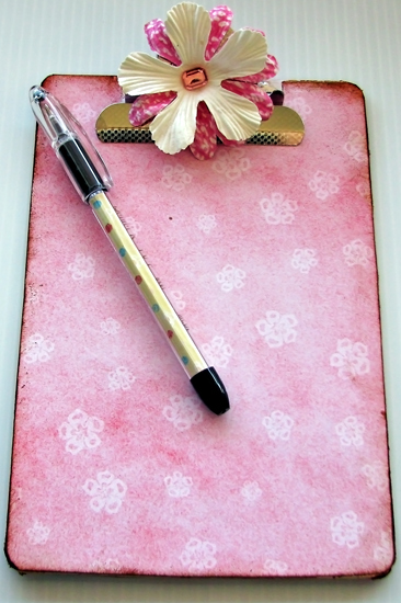 Altered Mini Clipboard & Pen