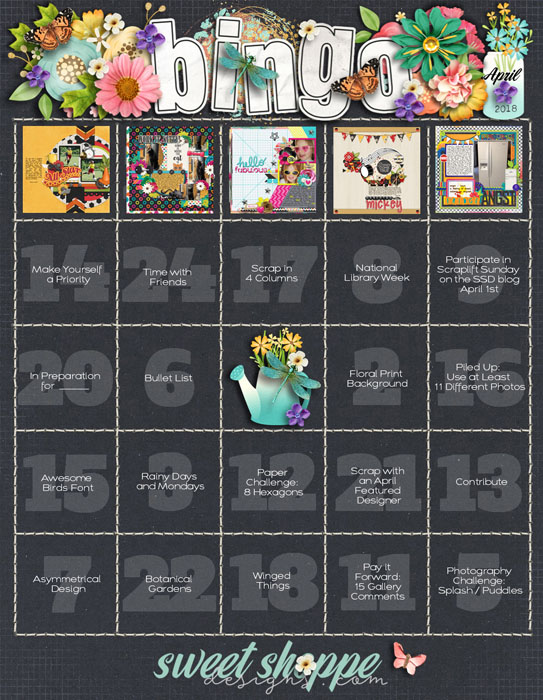 April 2018 Bingo Card