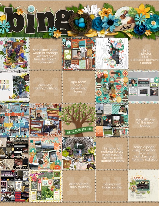 April SSD Bingo Card