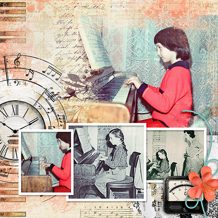 At the piano