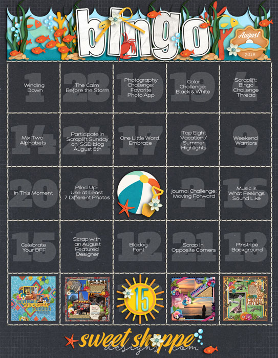 August 2018 Bingo Card