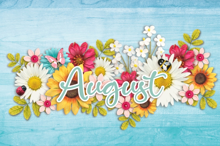 August calendar topper