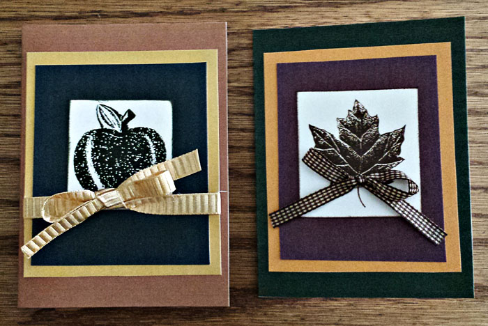 Autumn Stamp/Cardstock Stash Cards