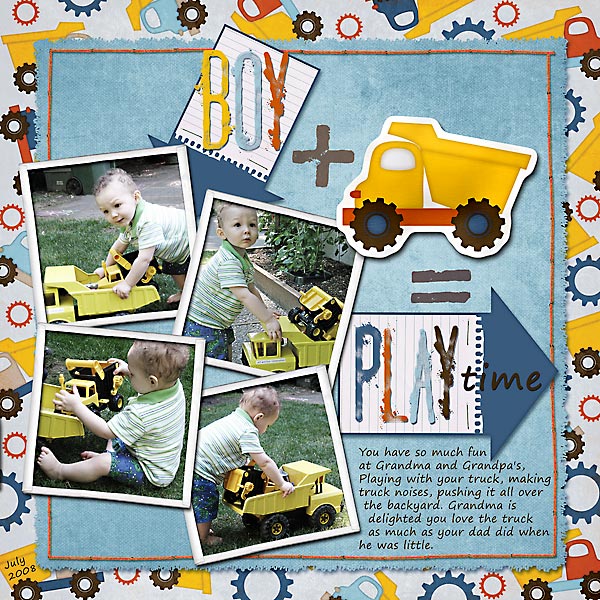 boy + truck =  playtime