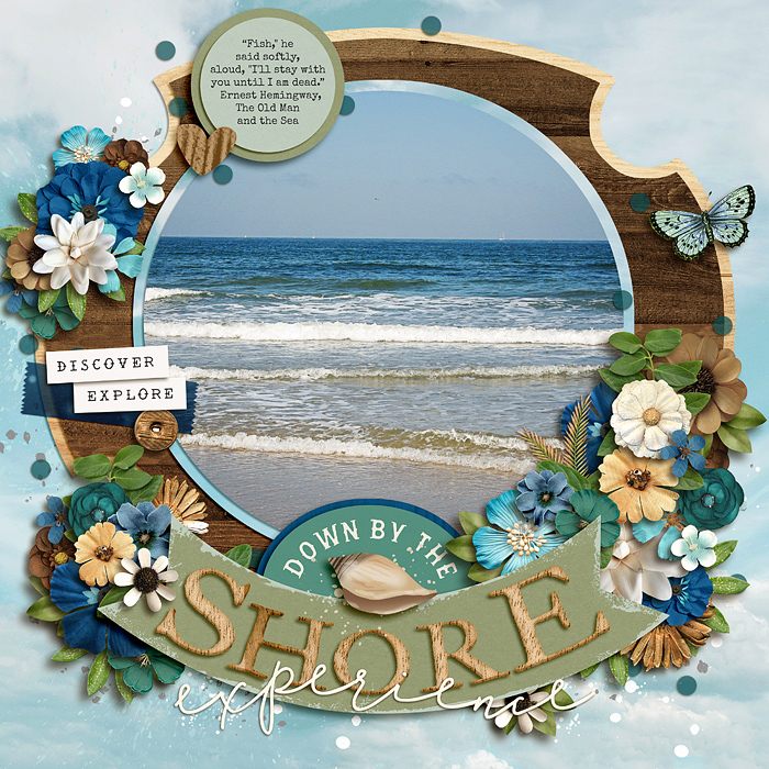 by the shore