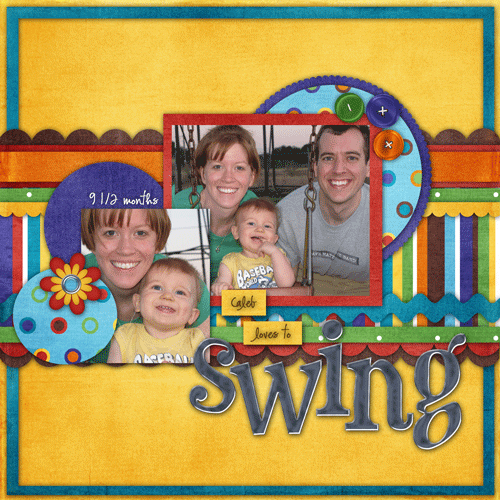 Caleb loves to swing