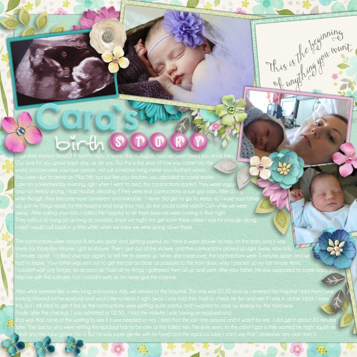 Cara's birth story (left)