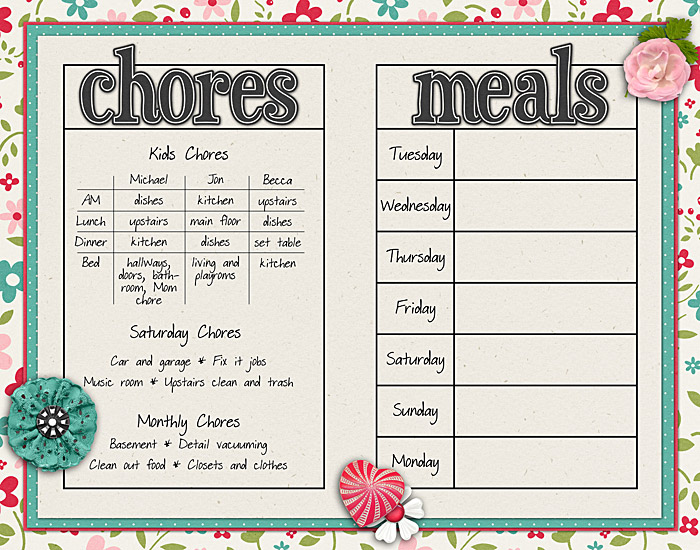 Chores and Meals