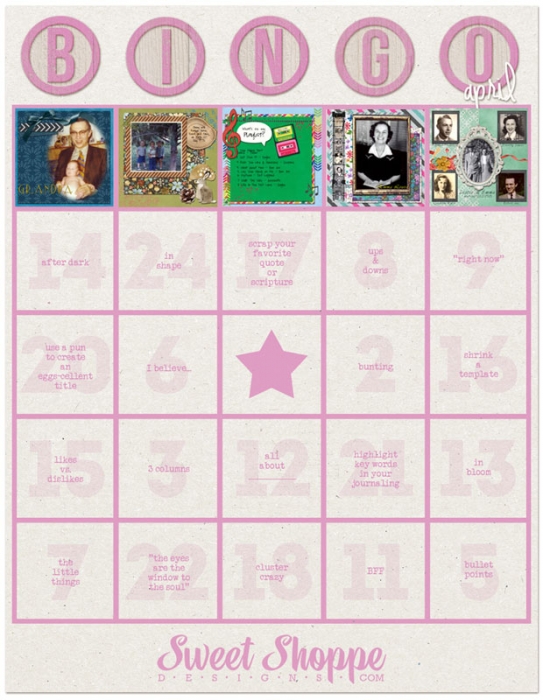 Completed Bingo card
