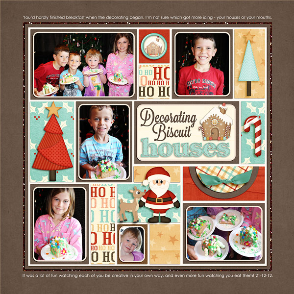 Decorating biscuit houses