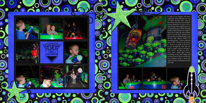 Disney, Buzz Lightyear, 2 page layout