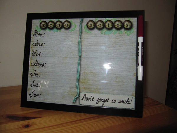 Dry-Erase Menu/Notes Board