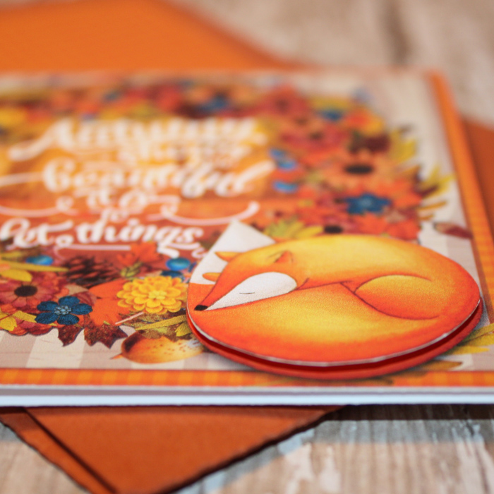 Fall Wreath Card with matching envie