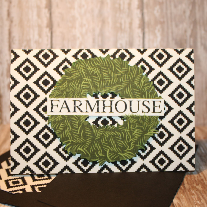Farm House card with matching envie