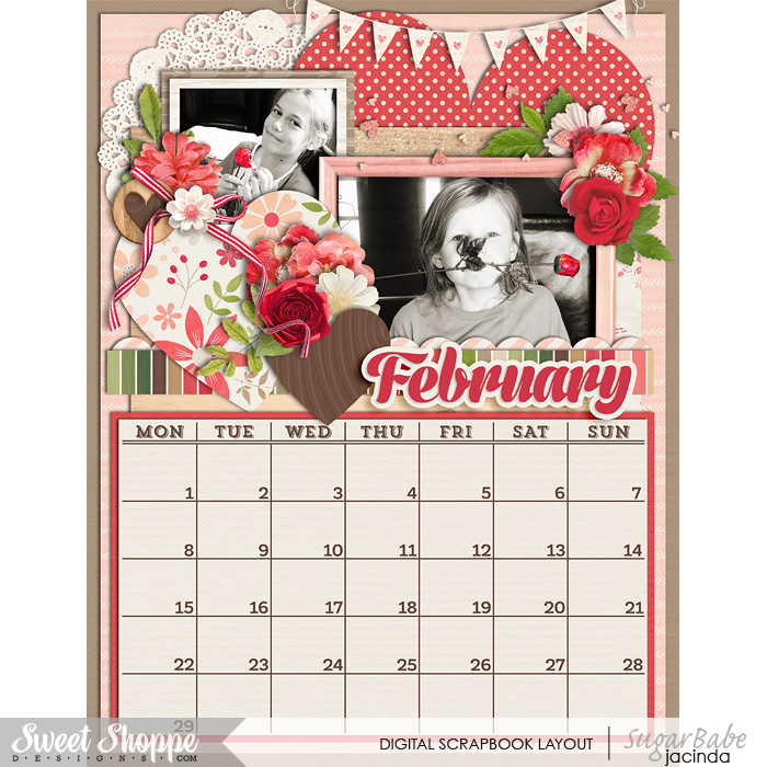 Feb wall calendar