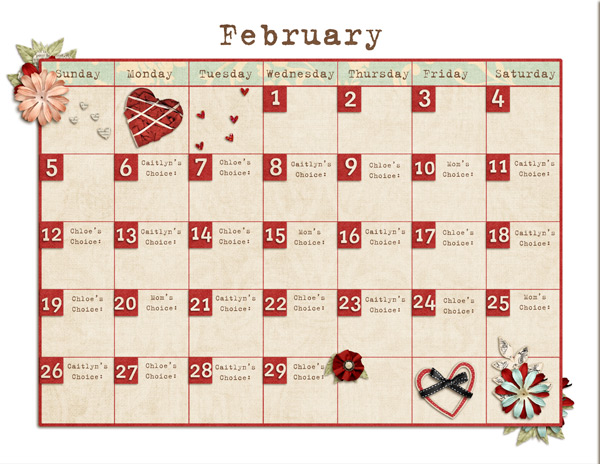 February book chart