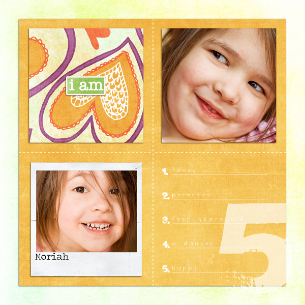 Gimme 5 mini book - Moriah's page