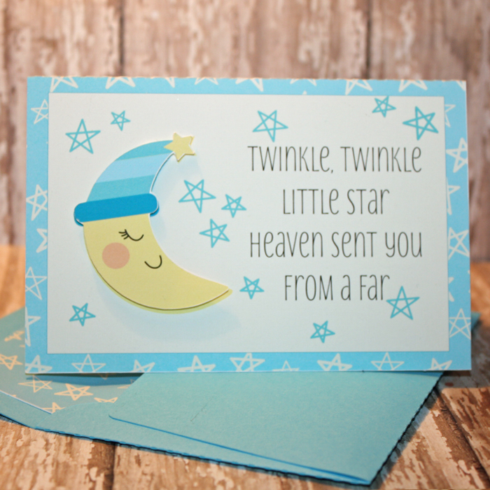 Girl and Boy Baby card with matching envelopes