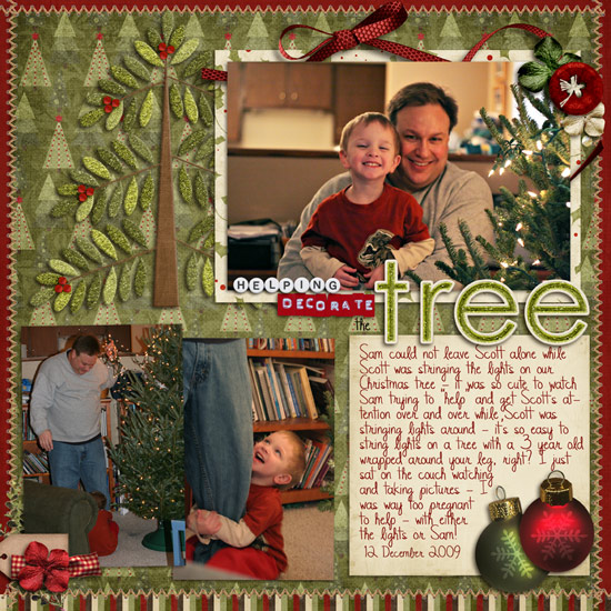 helping decorate the tree