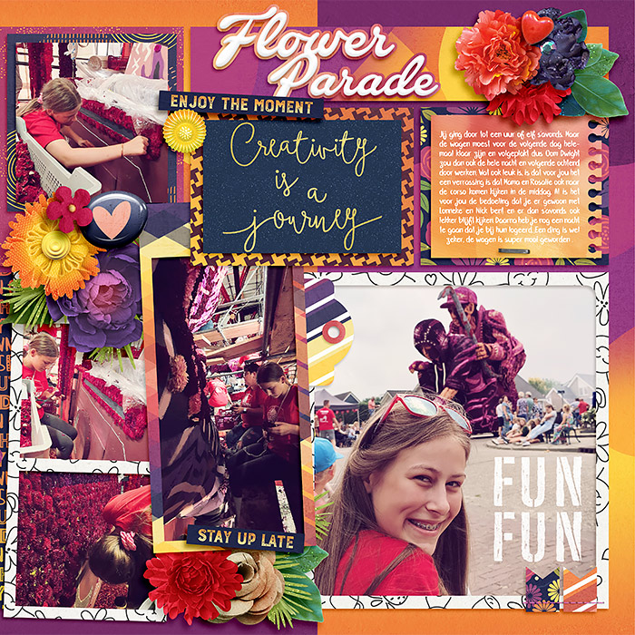 Helping with a flower float
