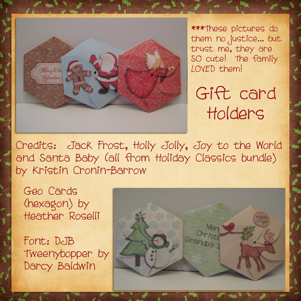 Holiday gift card holders