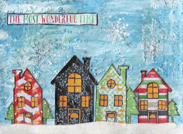 Hybrid/mixed media Christmas card