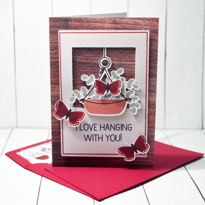 I Love Hanging With You card with matching envelope