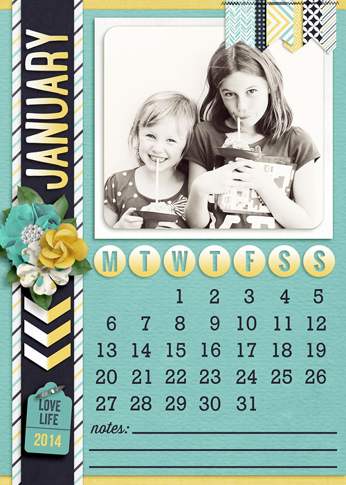 Jan 5x7 calendar