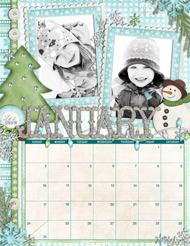 Jan Calendar Page