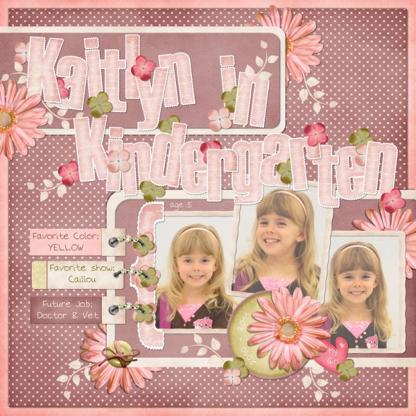 Kaitlyn in Kindergarten