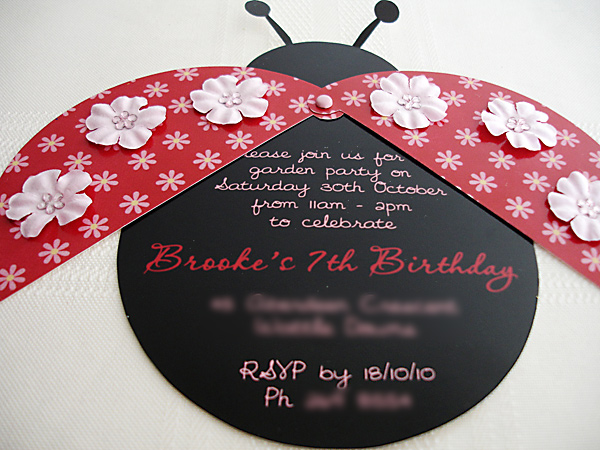 Ladybug birthday invite