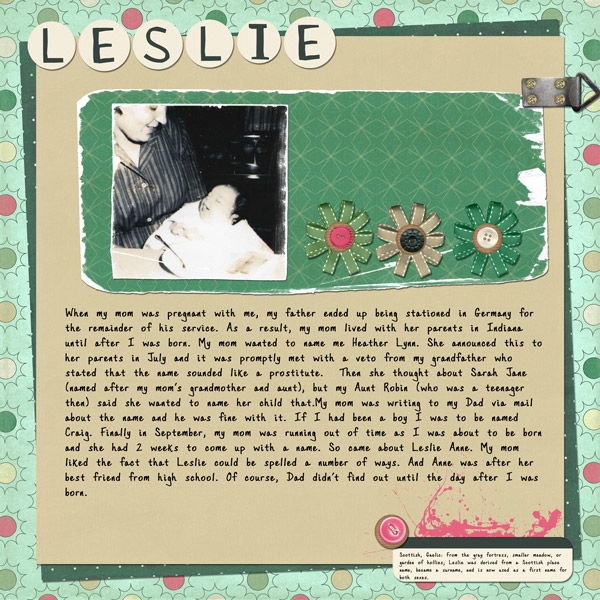 Leslie (my name)