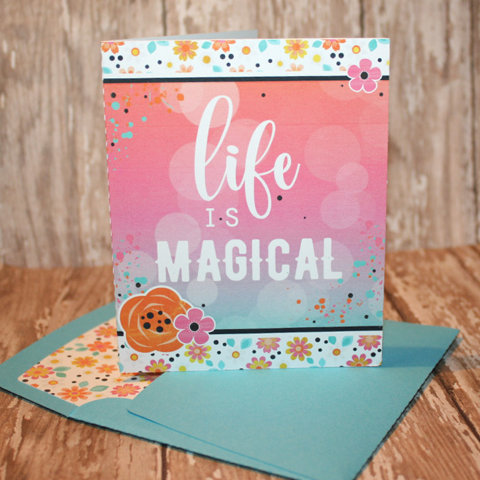 Life is Magical card and matching envie