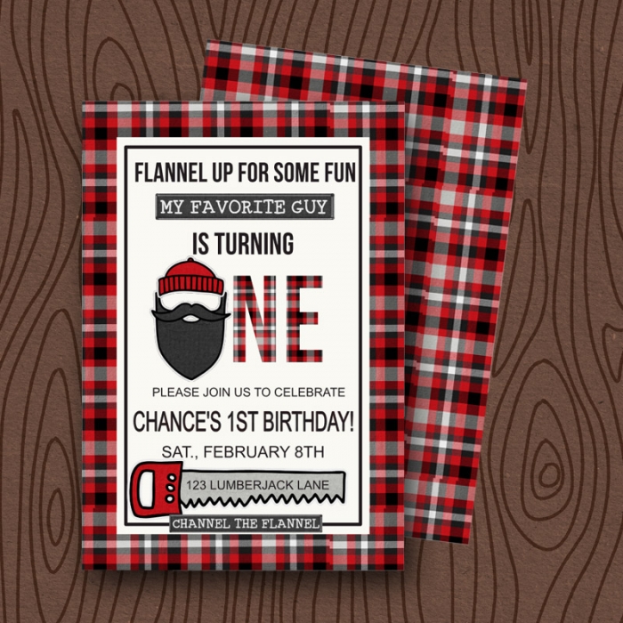 Lumberjack Birthday party invite