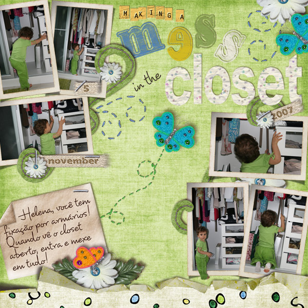 Making a mess in the closet!
