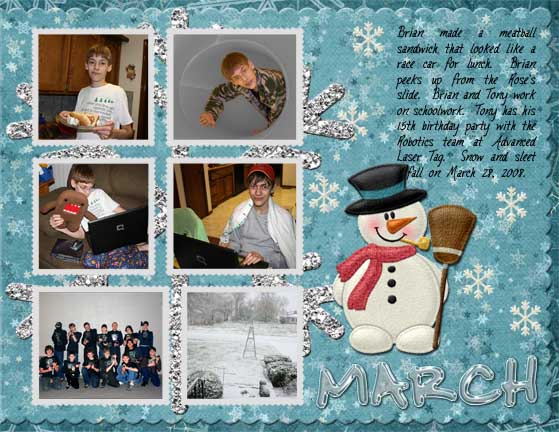 March 2010 Calendar Page