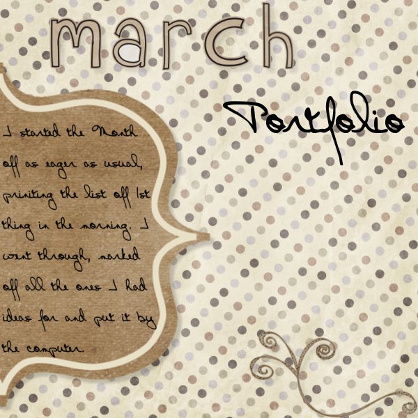 March Porfolio - the beginning