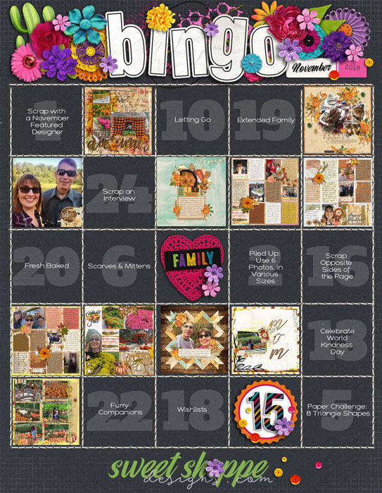 November 2018 Bingo Card