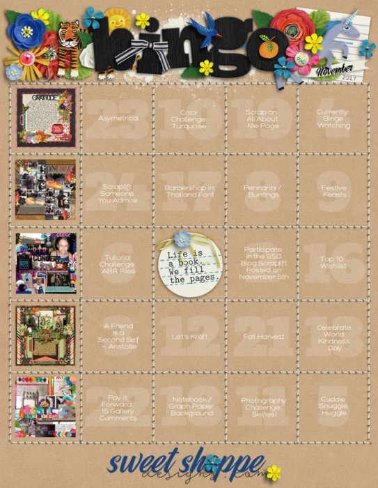 November Bingo Card